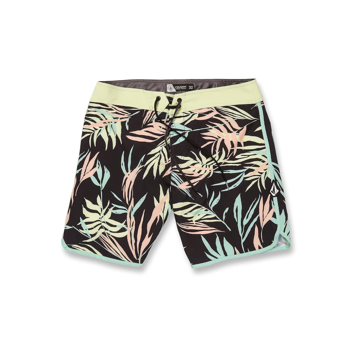 Volcom Men's Bleeding Leaf Mod 18" Boardshort Trunk Black Leaf