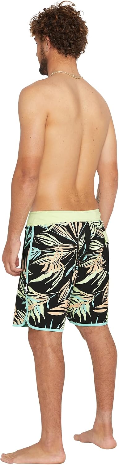 Volcom Men's Bleeding Leaf Mod 18" Boardshort Trunk Black Leaf