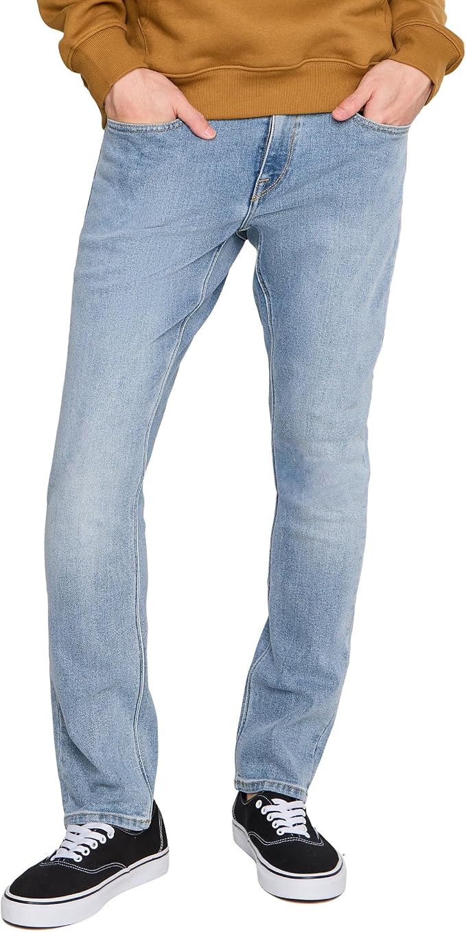Volcom Men's Vorta Slim Fit Stretch Denim Jean Freedom Blue