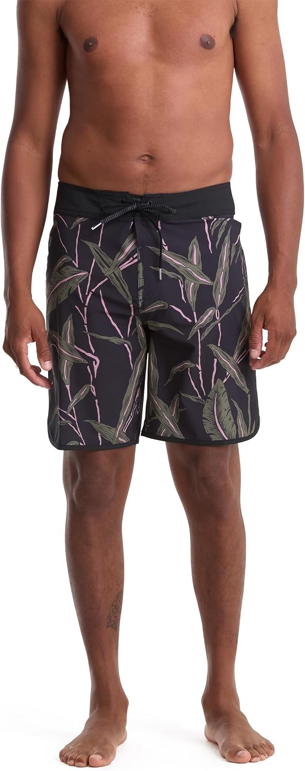 Volcom Men's 19" Mod-Tech Board Shorts- Performance UPF 50+ Sun Protection Quick-Dry Swim Bottoms Black-onyx