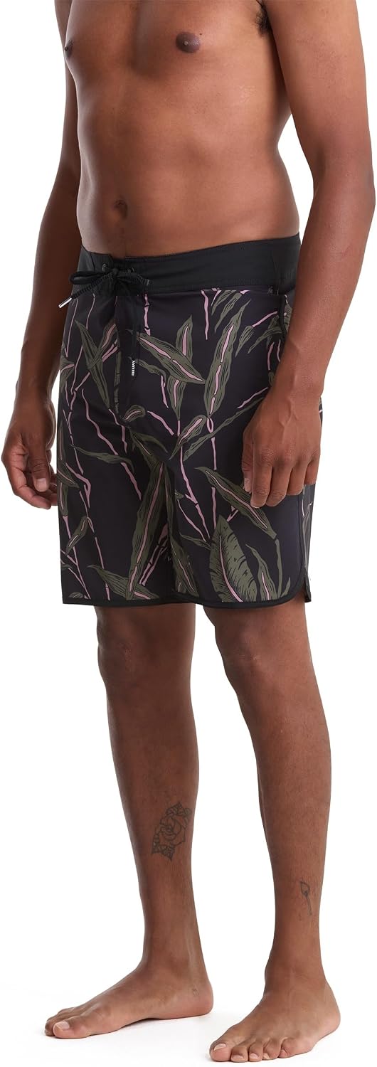 Volcom Men's 19" Mod-Tech Board Shorts- Performance UPF 50+ Sun Protection Quick-Dry Swim Bottoms Black-onyx