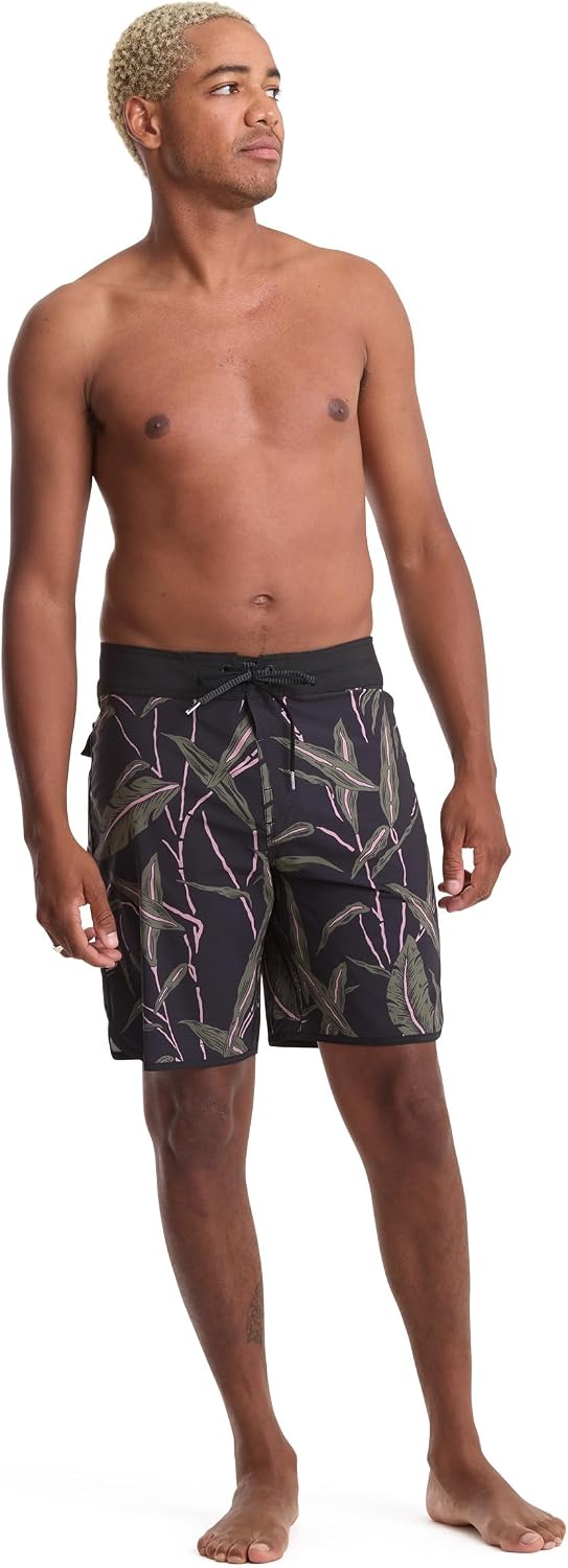 Volcom Men's 19" Mod-Tech Board Shorts- Performance UPF 50+ Sun Protection Quick-Dry Swim Bottoms Black-onyx