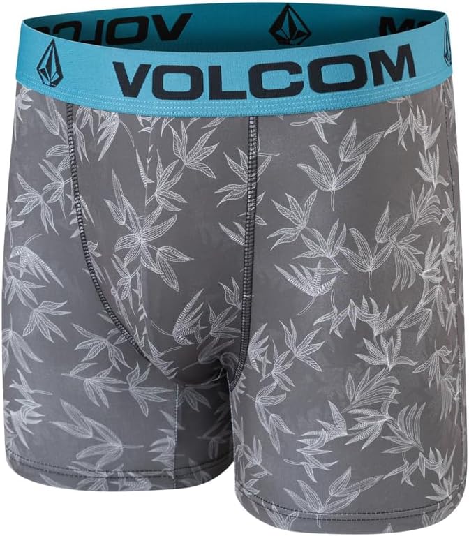 Volcom Mens Boxer Briefs 3 Pack Poly Spandex Performance FLY-LESS Support Boxer Briefs Underwear Dark TurquoiseHeather GreyTeal