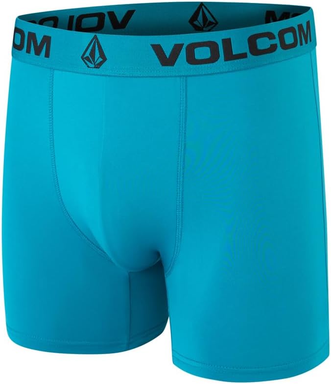 Volcom Mens Boxer Briefs 3 Pack Poly Spandex Performance FLY-LESS Support Boxer Briefs Underwear Dark TurquoiseHeather GreyTeal