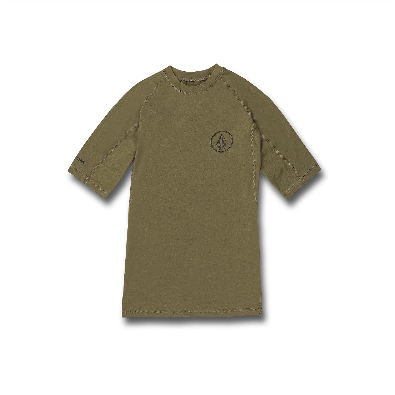 Volcom Men's Compression Fit Short Sleeve Rashguard – UPF 50+, Quick-Dry UV Protection Performance Shirt Military