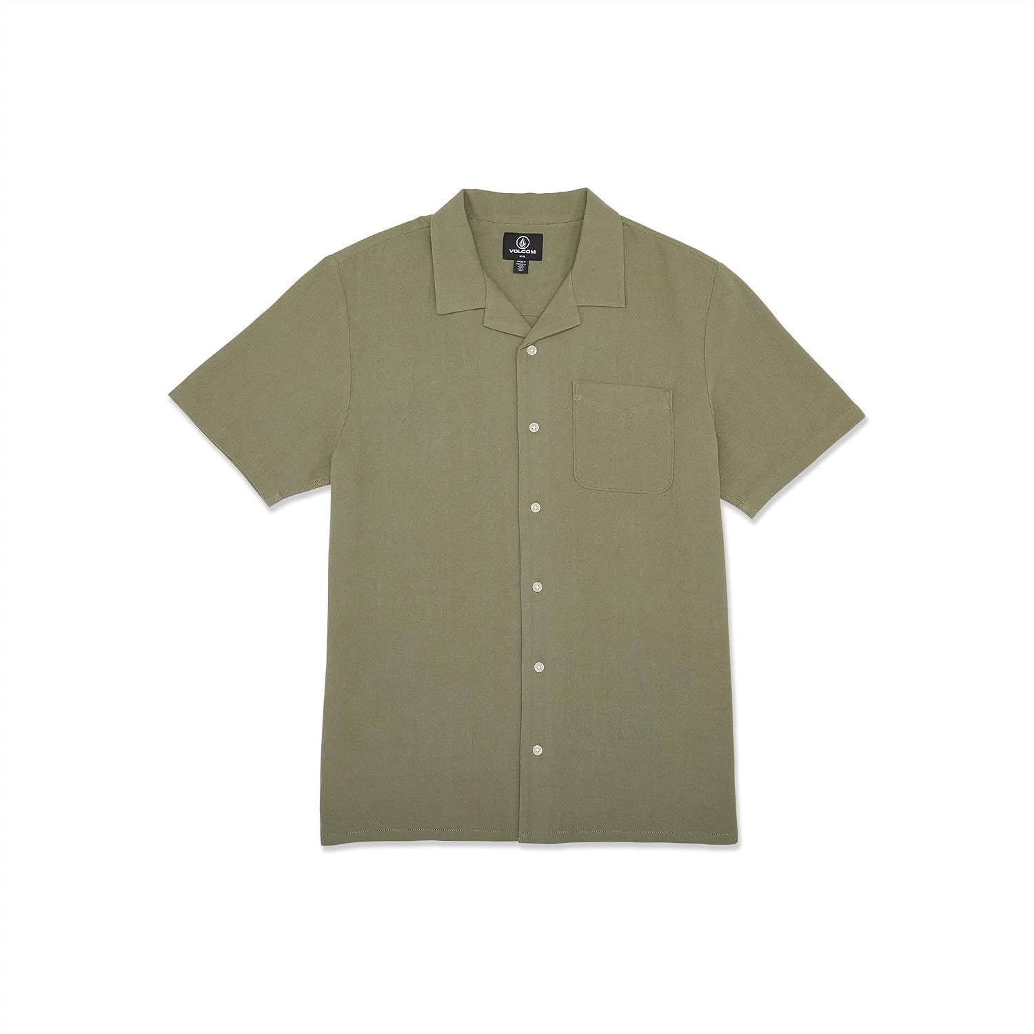 Volcom Men's Hobarstone Short Sleeve Classic Fit ShirtButton Down Shirt Army Green Combo