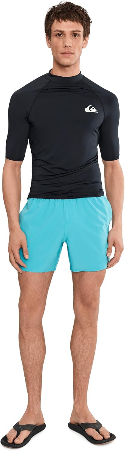 Volcom Men's 16" Elastic Waist Swim Trunks- Stretchable, UPF 50+, Quick Dry Swim Bottoms Turqish