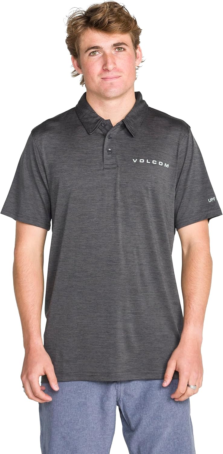 Volcom Men's Wowzer Hazard Performance Golf Polo Stealth Hodad