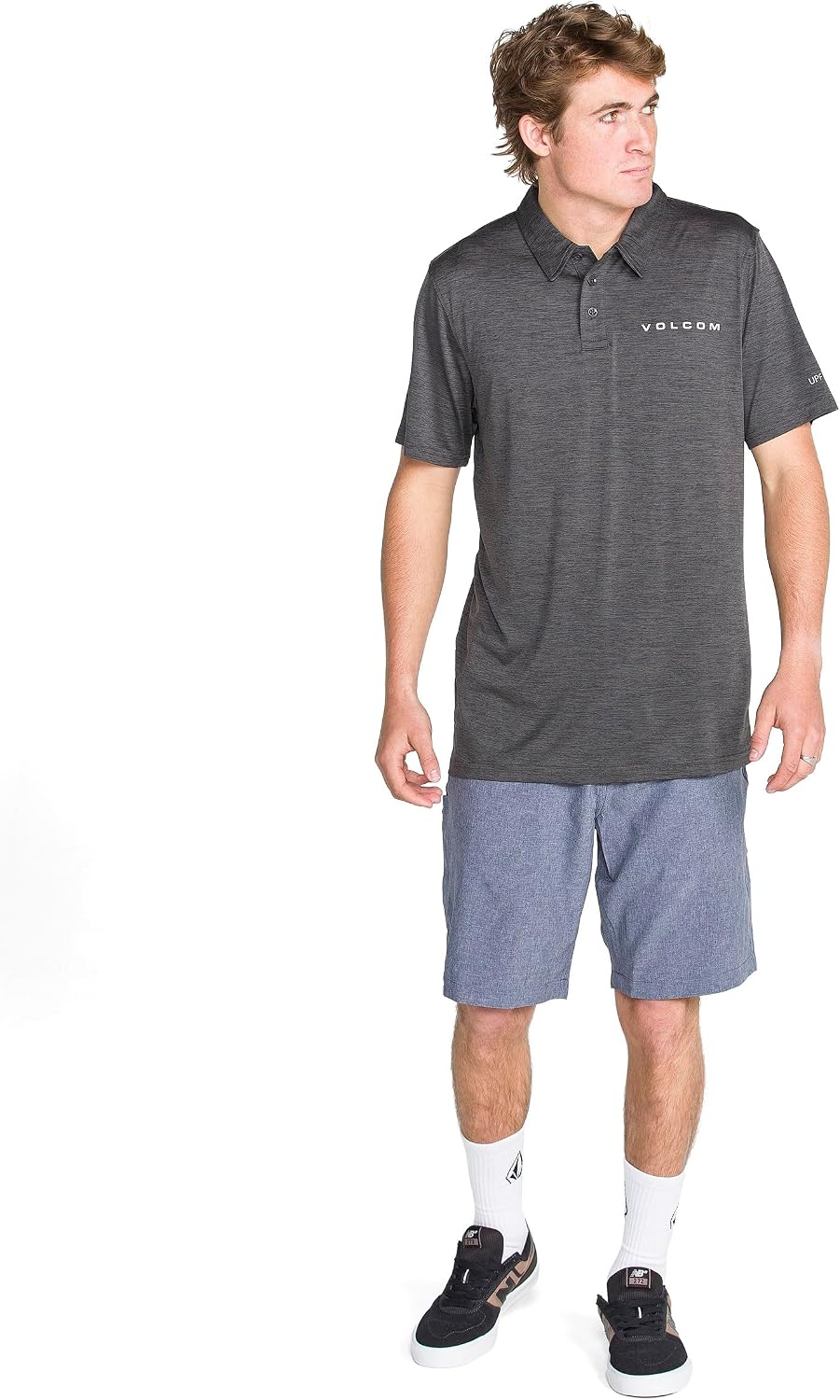 Volcom Men's Wowzer Hazard Performance Golf Polo Stealth Hodad