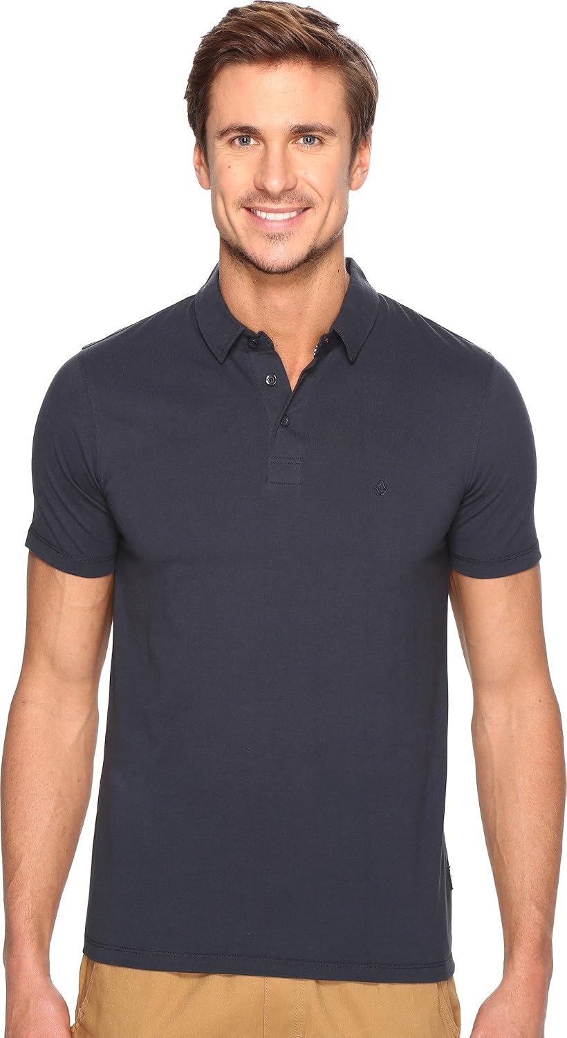 Volcom Men's Wowzer Modern Fit Short Sleeve Polo Shirt Navy