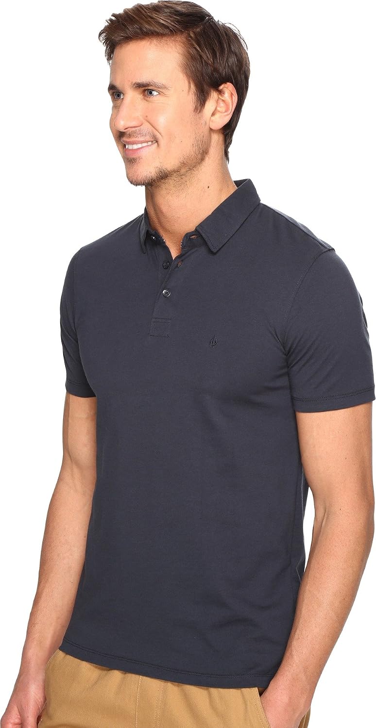 Volcom Men's Wowzer Modern Fit Short Sleeve Polo Shirt Navy
