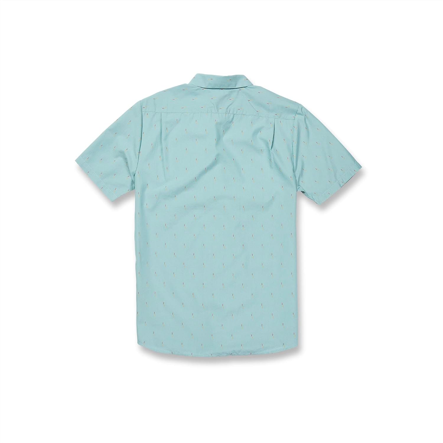 Volcom Men's Shortsleeve Printed Woven Shirt - Lightweight Button-up, Soft Cotton Blend, Casual Fit for Summer Coastal Blue