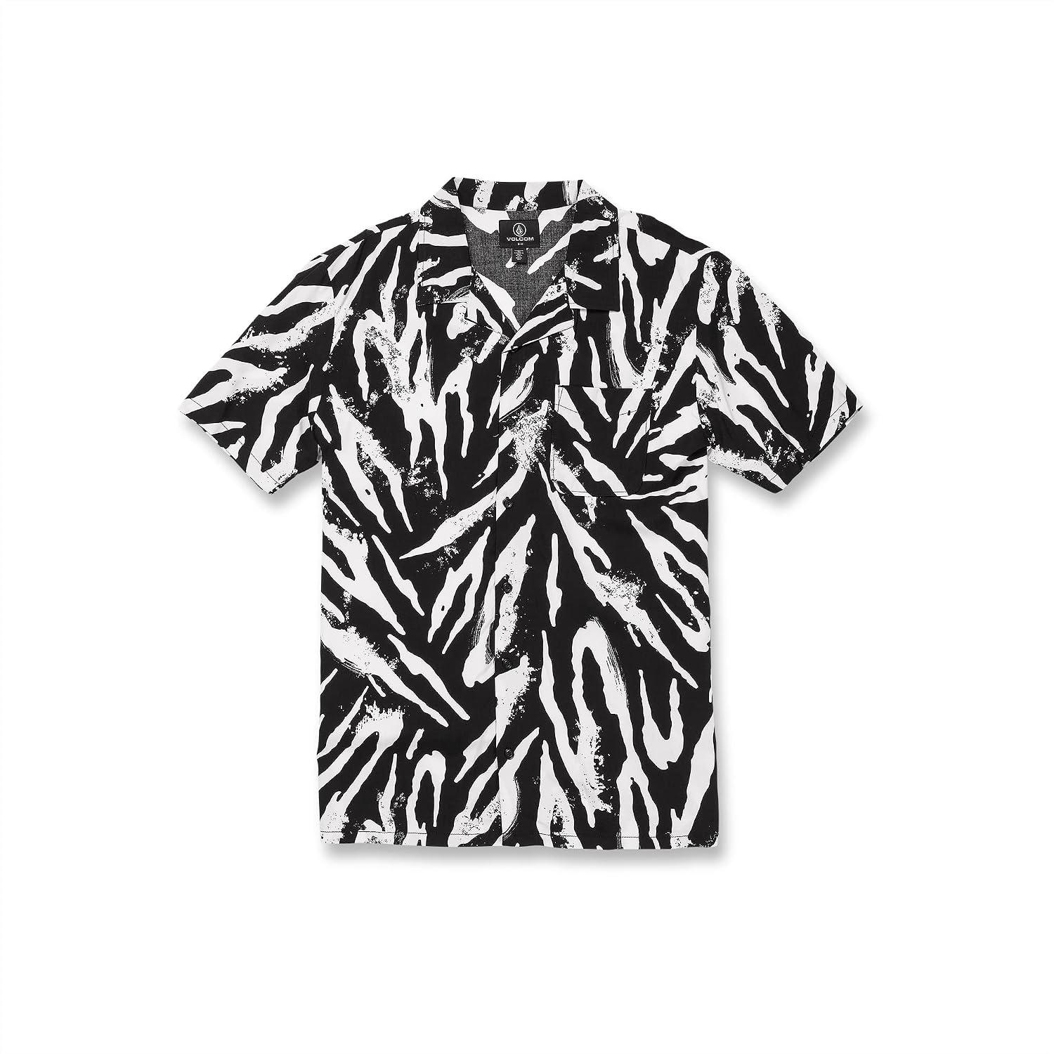 Volcom Men's Party Animals Short Sleeve Printed ShirtButton Down Shirt Black