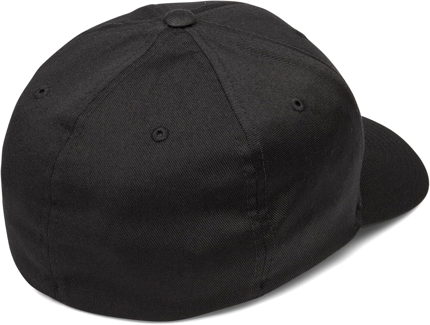Volcom Men's Full Stone Flexfit Hat - 6-Panel Structured Stretch Twill Baseball Cap Black