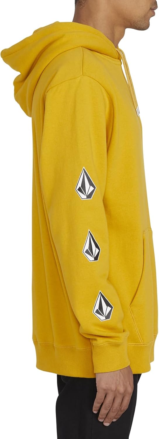 Volcom Men's Iconic Stone Pullover Hoodie Fleece Sweatshirt Gold
