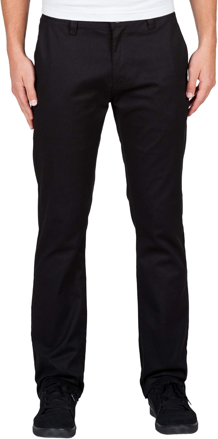 Volcom Mens Frickin Modern Stretch Chino Pant – Everyday Wear Slim Fit Stretch Twill Pants Blackout