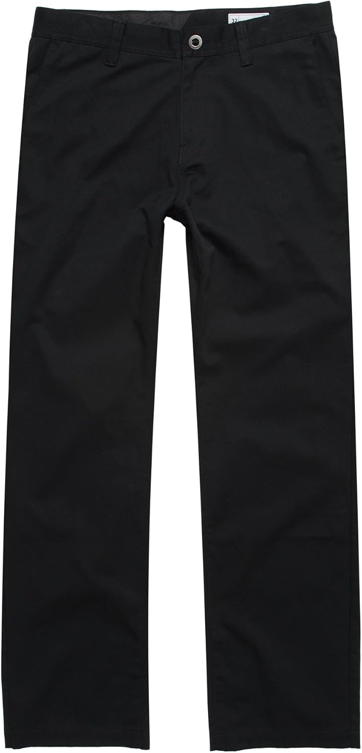 Volcom Mens Frickin Modern Stretch Chino Pant – Everyday Wear Slim Fit Stretch Twill Pants Blackout
