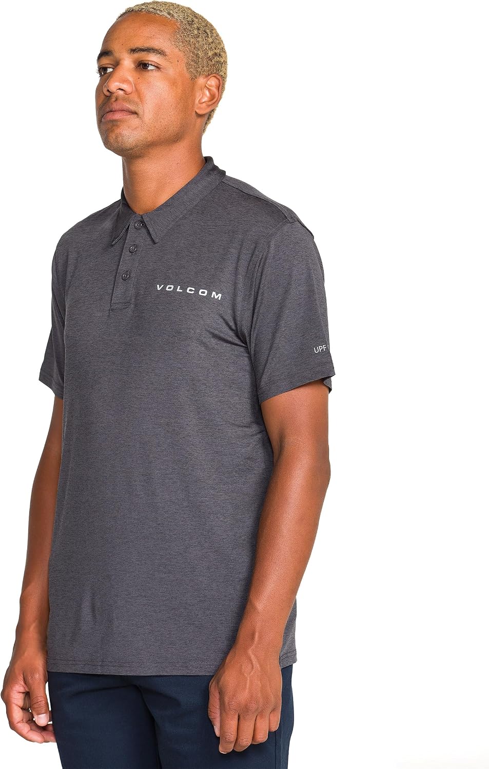 Volcom Men's Wowzer Hazard Performance Golf Polo Asphalt Black