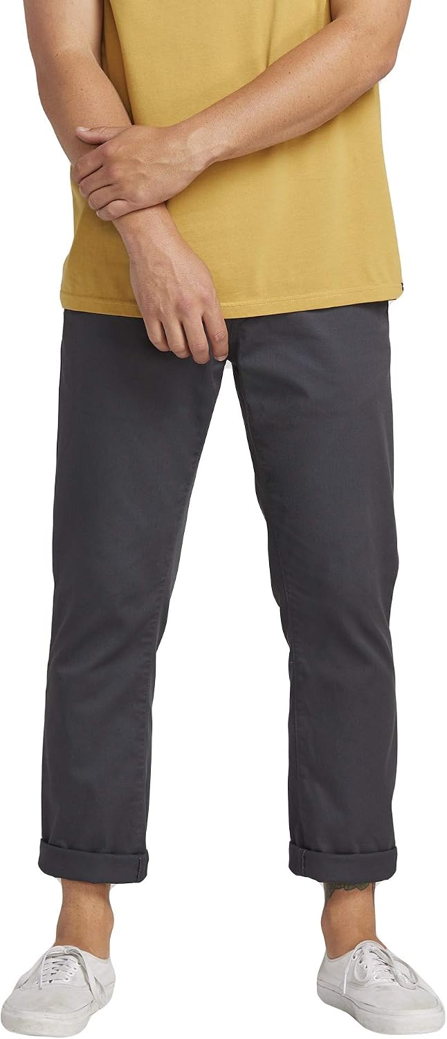 Volcom Mens Frickin Modern Stretch Chino Pant – Everyday Wear Slim Fit Stretch Twill Pants Charcoal