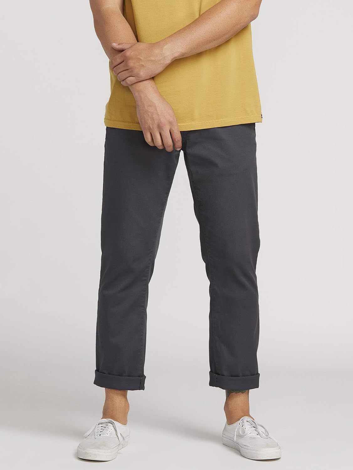 Volcom Mens Frickin Modern Stretch Chino Pant – Everyday Wear Slim Fit Stretch Twill Pants Charcoal