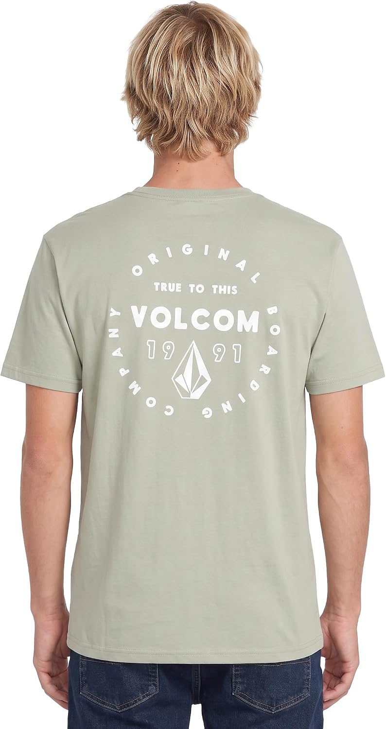 Volcom Men's Mortis Short Sleeve T-Shirt - Classic Fit Crewneck Tee, Soft Cotton, Lightweight & Breathable Casual Shirt Desert Green