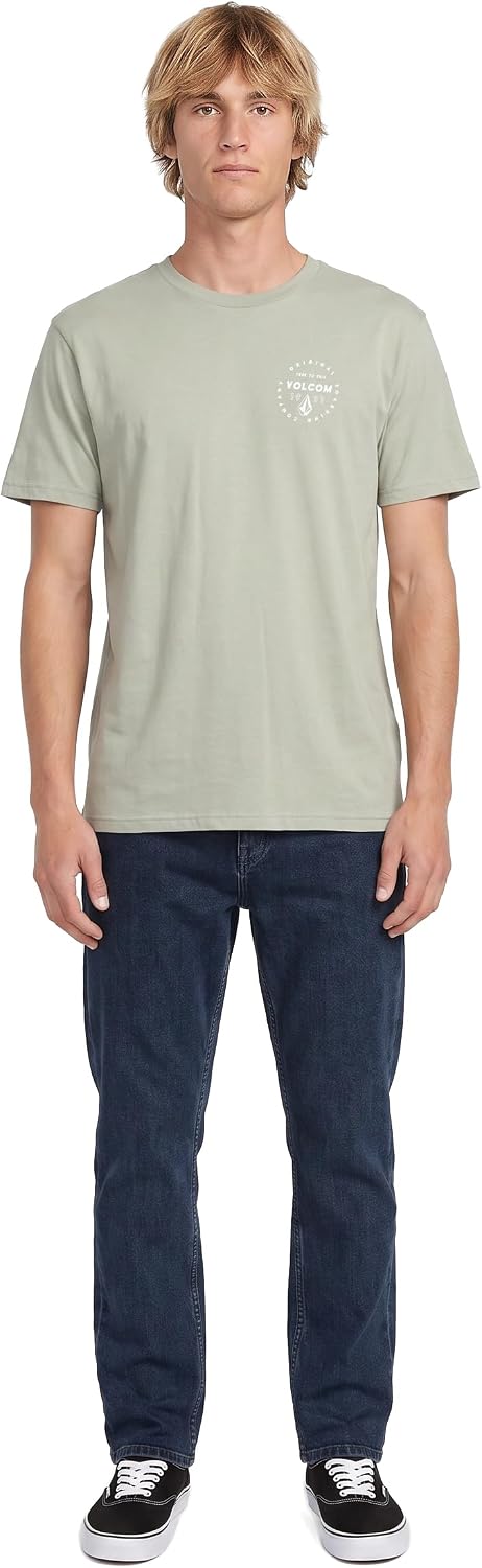 Volcom Men's Mortis Short Sleeve T-Shirt - Classic Fit Crewneck Tee, Soft Cotton, Lightweight & Breathable Casual Shirt Desert Green