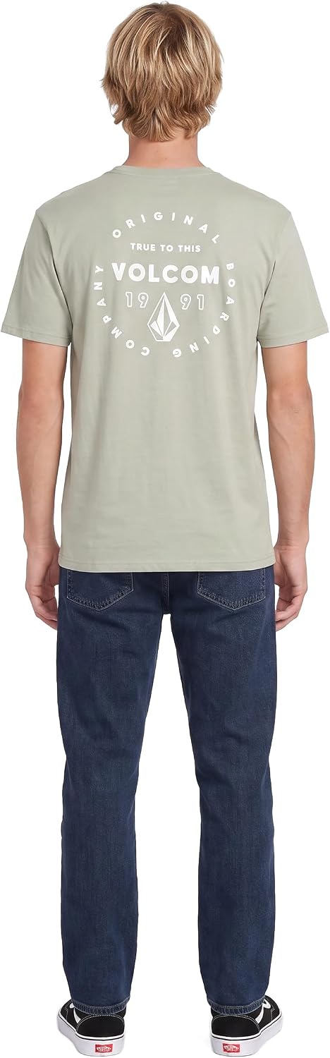 Volcom Men's Mortis Short Sleeve T-Shirt - Classic Fit Crewneck Tee, Soft Cotton, Lightweight & Breathable Casual Shirt Desert Green