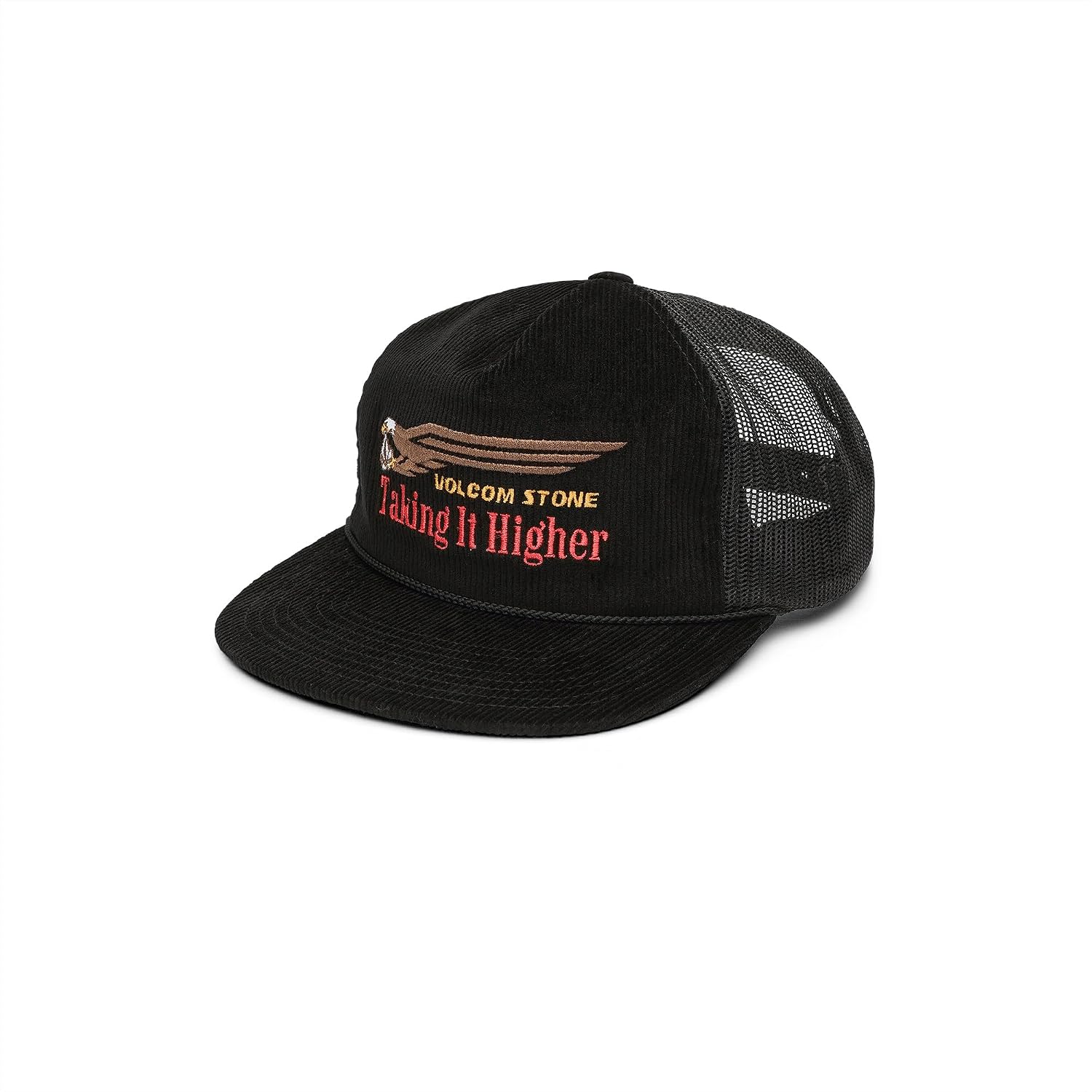 Volcom Men's Mesh Trucker Hat - Adjustable Snapback Cap, Breathable Structured Front Panel Black Higher