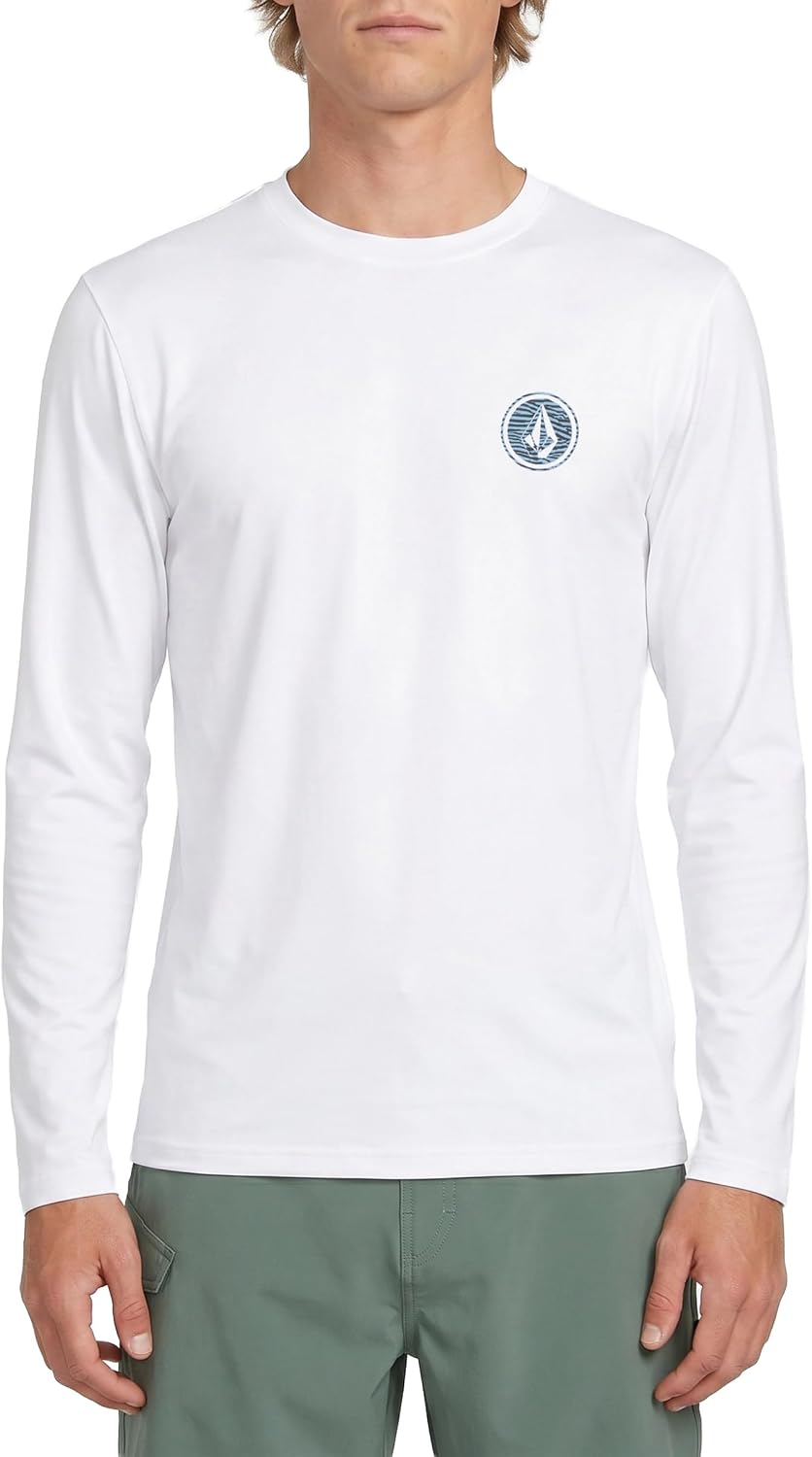 Volcom Taunt Loose Fit Long Sleeve Rashguard White Stripe