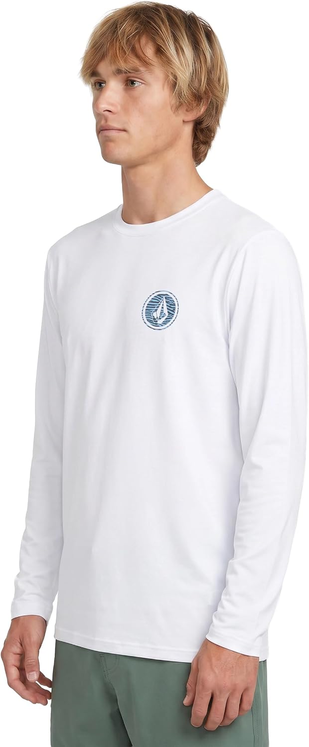 Volcom Taunt Loose Fit Long Sleeve Rashguard White Stripe