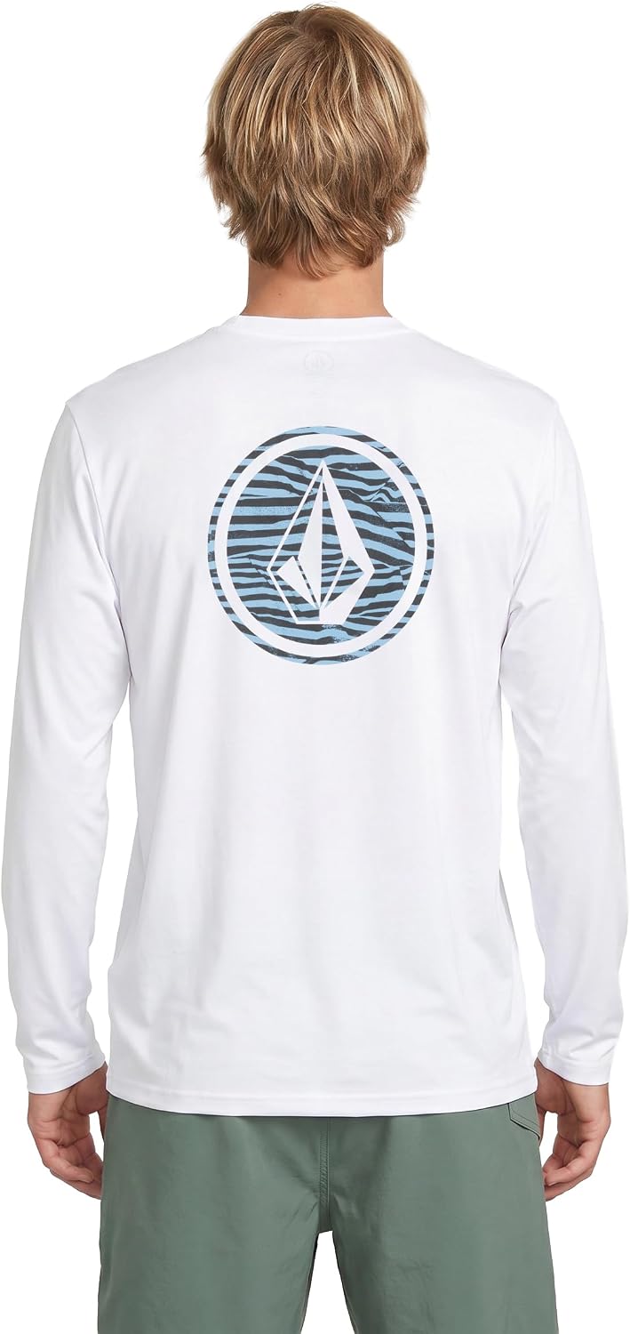 Volcom Taunt Loose Fit Long Sleeve Rashguard White Stripe