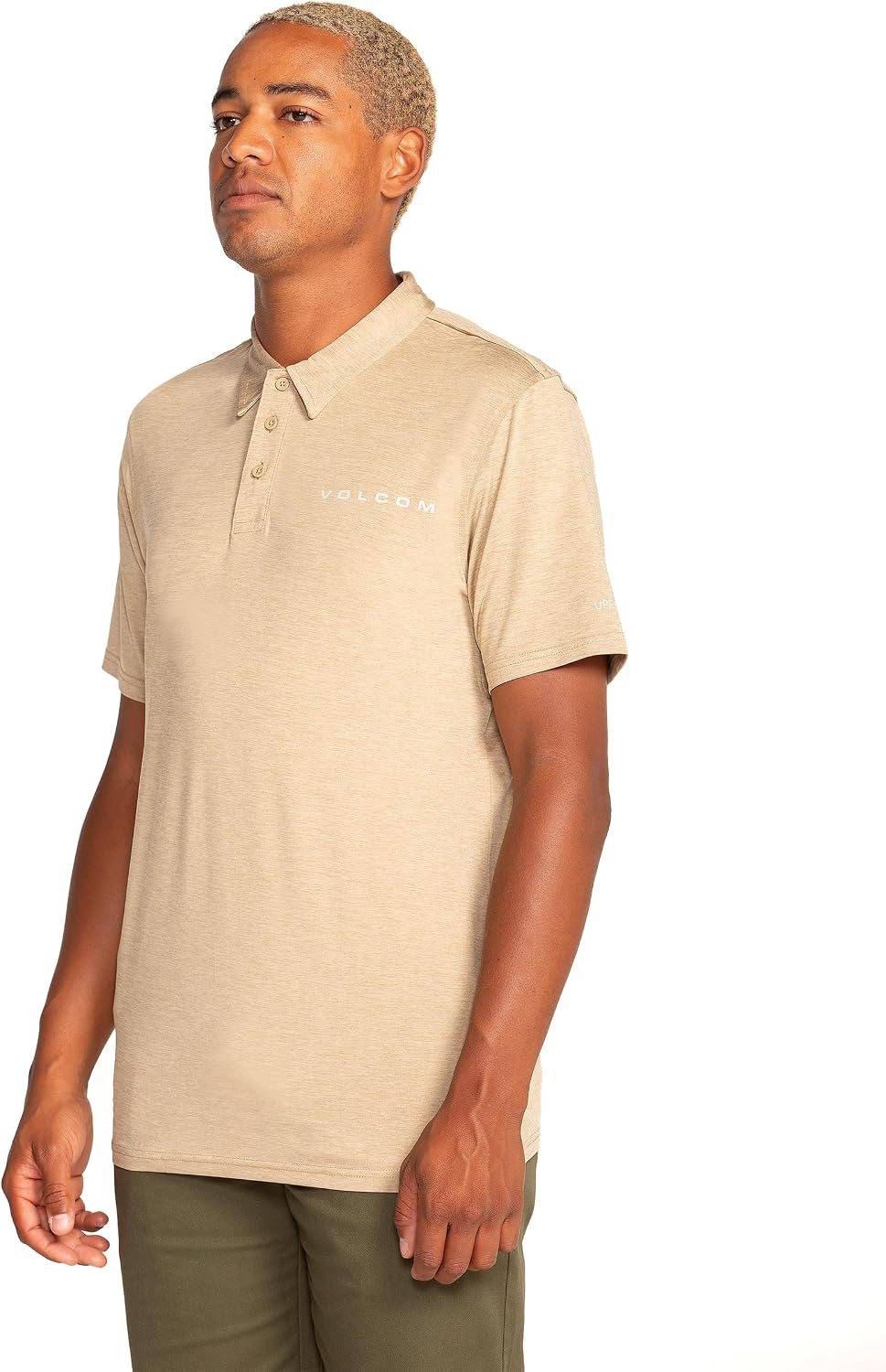 Volcom Men's Wowzer Hazard Performance Golf Polo Khaki