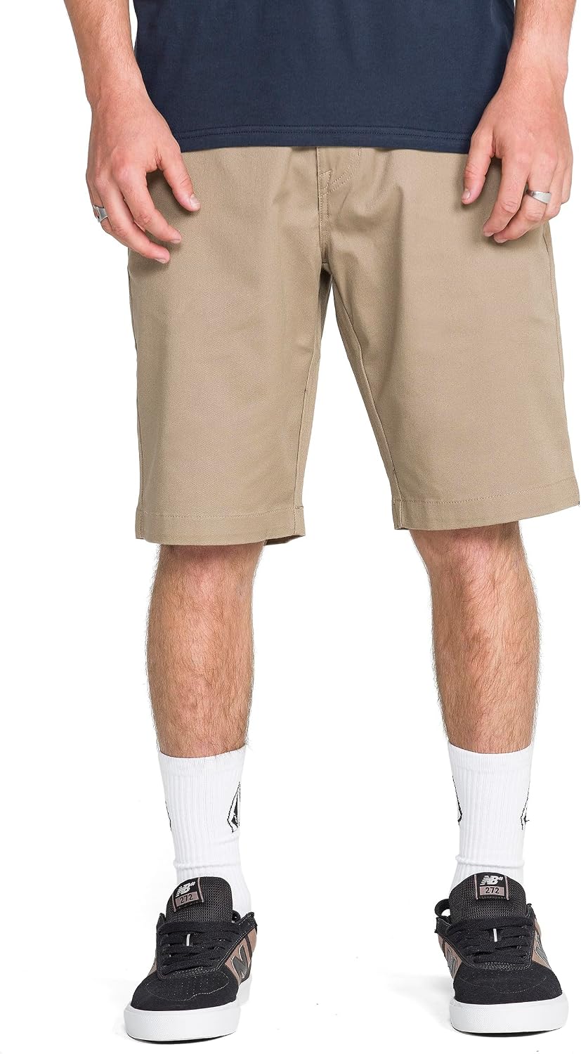Volcom Men's Vmonty Stretch 22 Chino Shorts – Casual Everyday Wear, Relaxed Fit Khaki