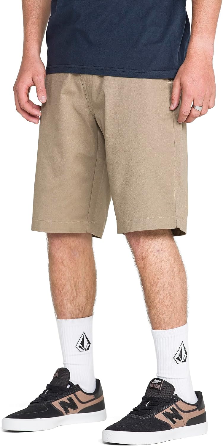 Volcom Men's Vmonty Stretch 22 Chino Shorts – Casual Everyday Wear, Relaxed Fit Khaki