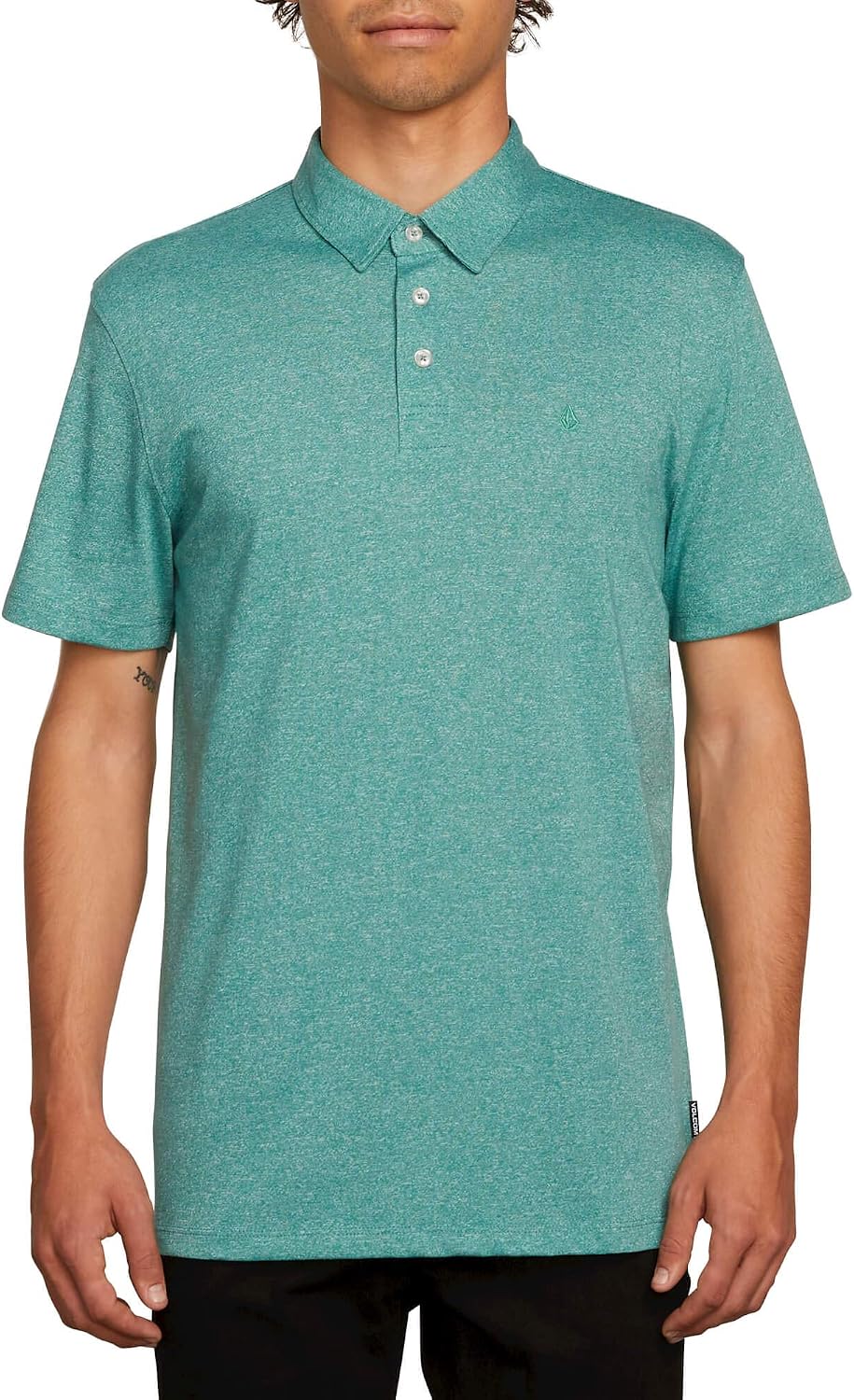 Volcom Men's Wowzer Modern Fit Short Sleeve Polo Shirt Deep Sea