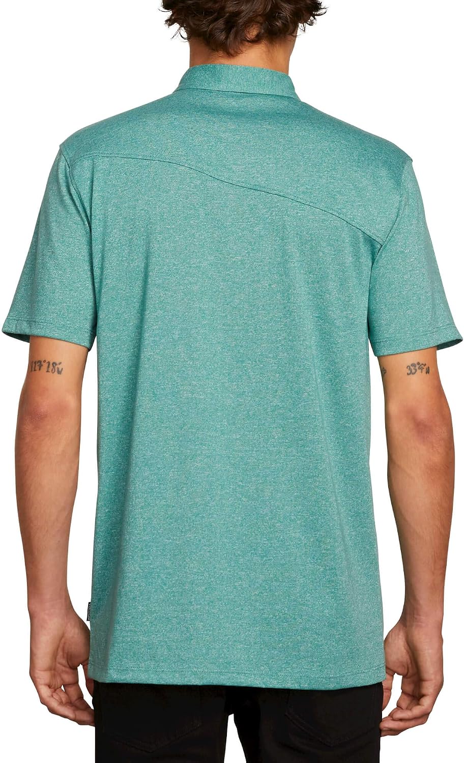 Volcom Men's Wowzer Modern Fit Short Sleeve Polo Shirt Deep Sea