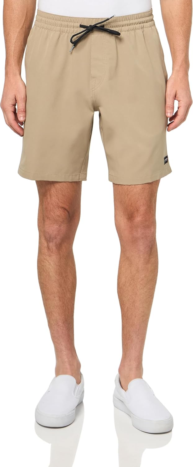 Volcom Men's Steppen Ew 17" Elastic Waist Short Khaki