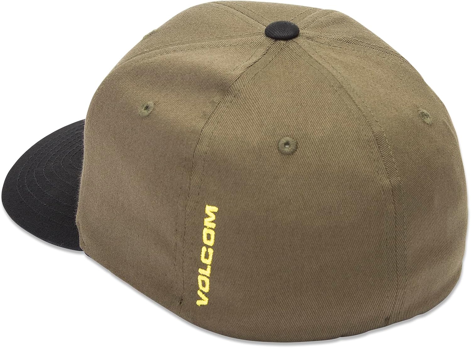 Volcom Men's Full Stone Flexfit Hat - 6-Panel Structured Stretch Twill Baseball Cap Wintermoss