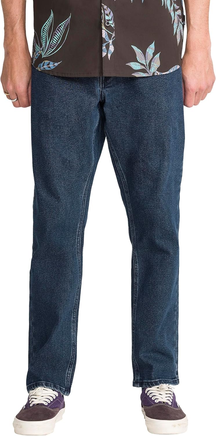 Volcom Men's Vorta Slim Fit Stretch Denim Jean V-used Blue