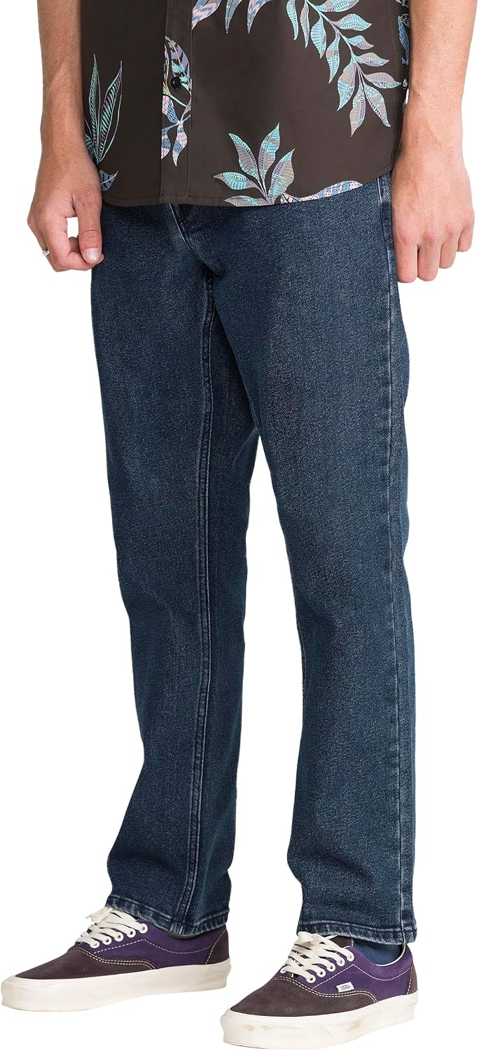 Volcom Men's Vorta Slim Fit Stretch Denim Jean V-used Blue