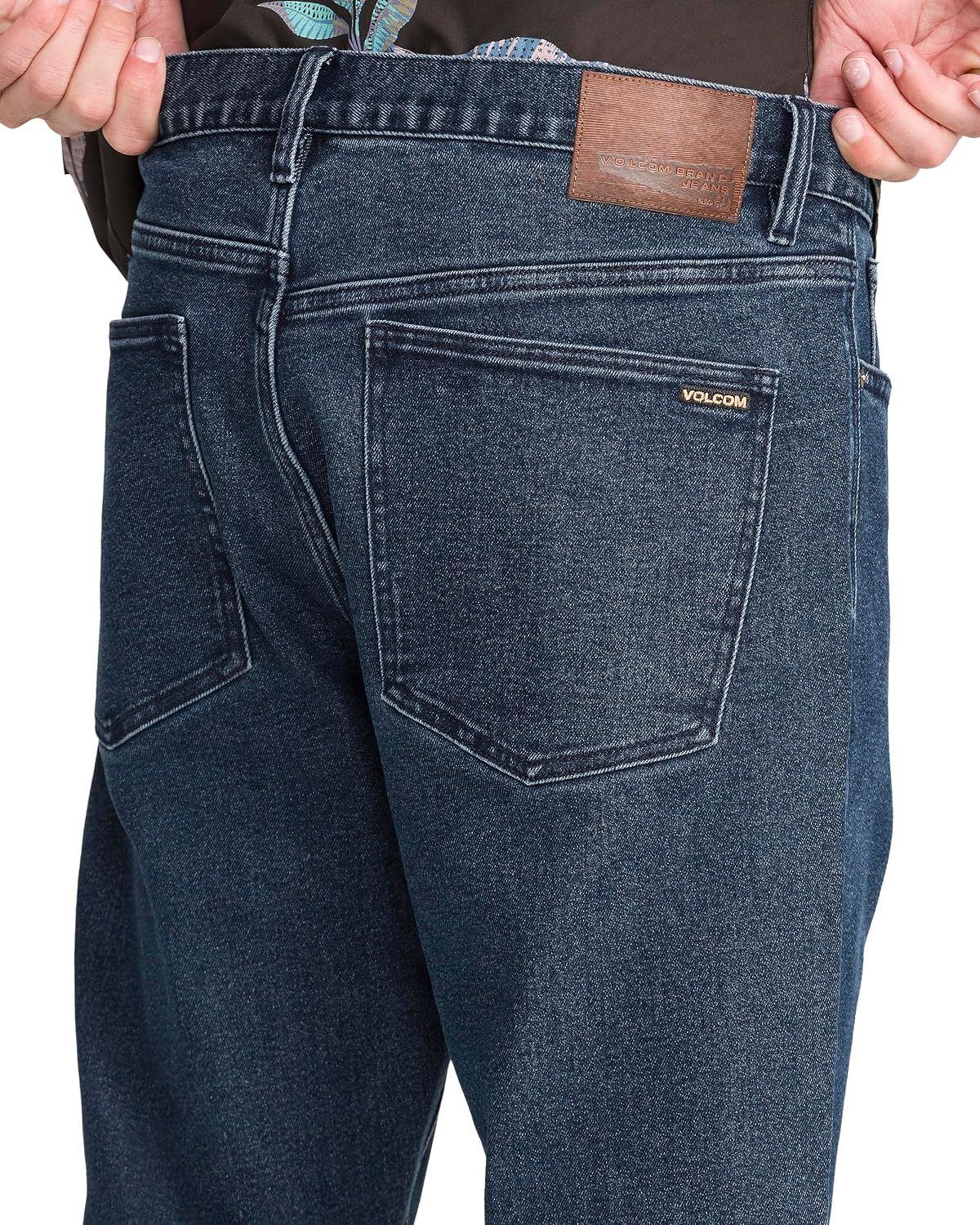 Volcom Men's Vorta Slim Fit Stretch Denim Jean V-used Blue