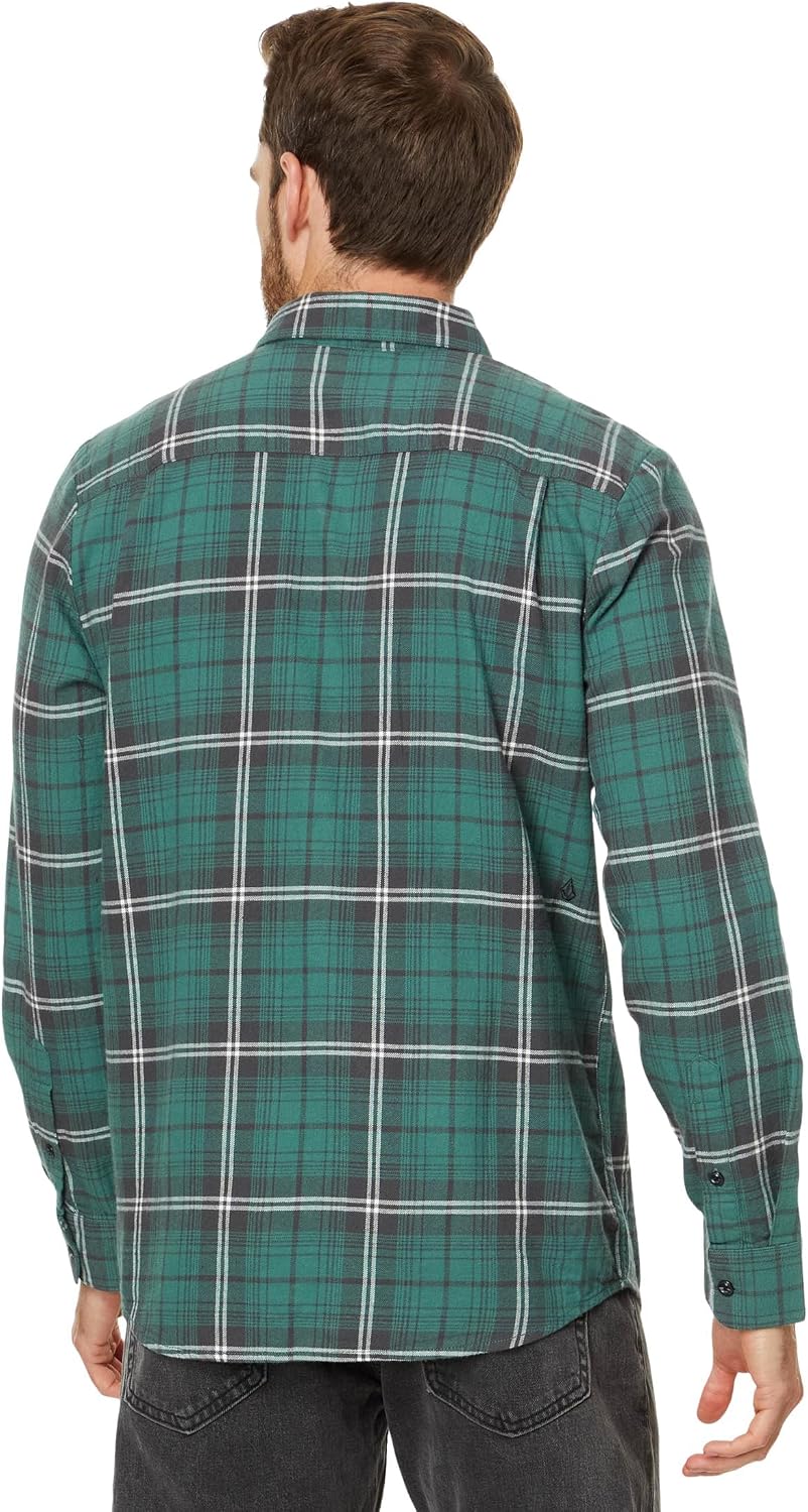 Volcom Men's Caden Plaid Long Sleeve Sea Green