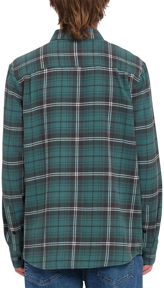 Volcom Men's Caden Plaid Long Sleeve Sea Green