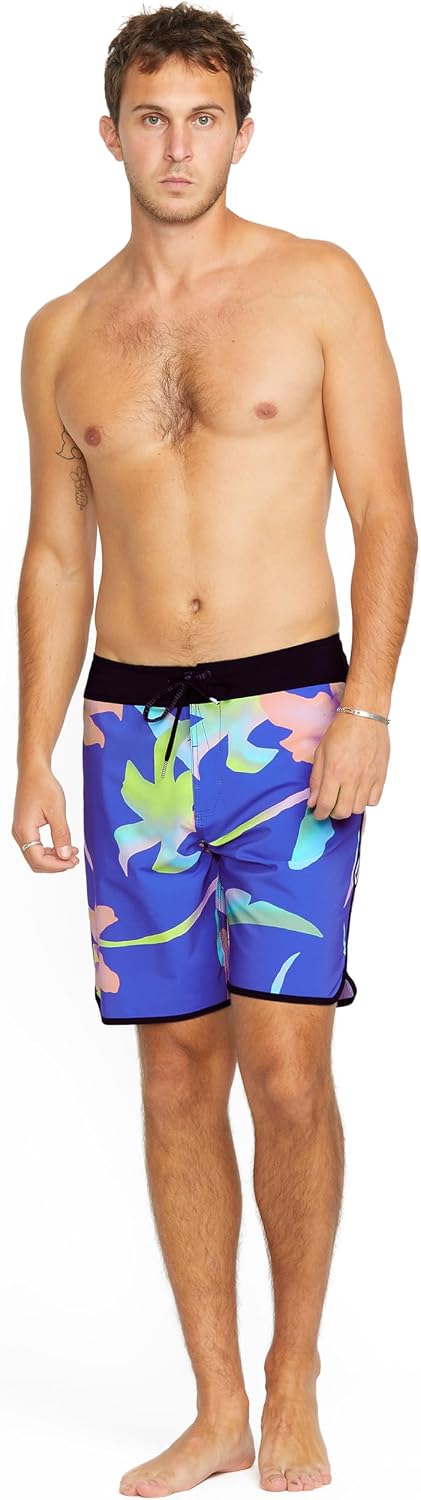 Volcom Men's 19" Mod-Tech Board Shorts- Performance UPF 50+ Sun Protection Quick-Dry Swim Bottoms Azure