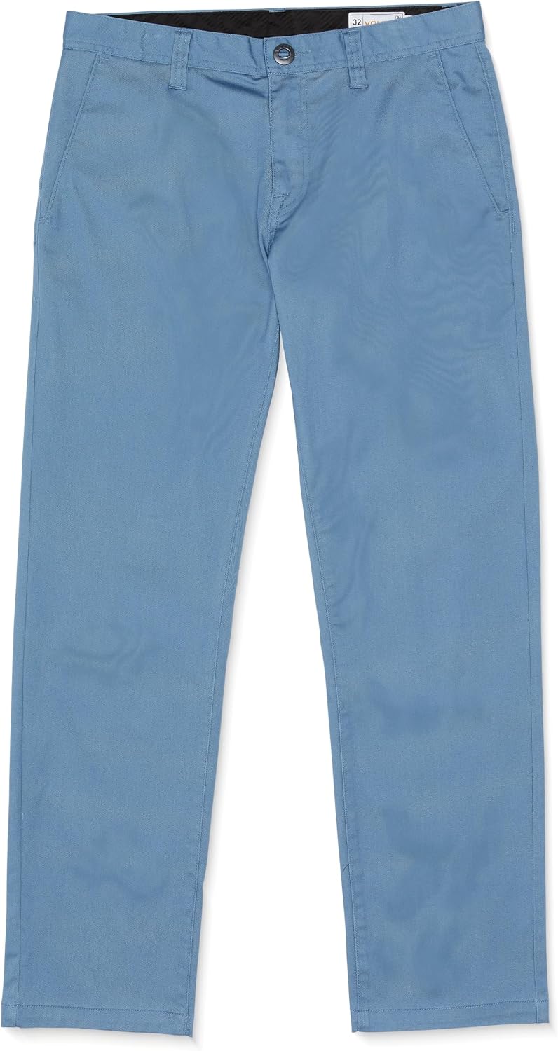 Volcom Mens Frickin Modern Stretch Chino Pant – Everyday Wear Slim Fit Stretch Twill Pants Blueberry