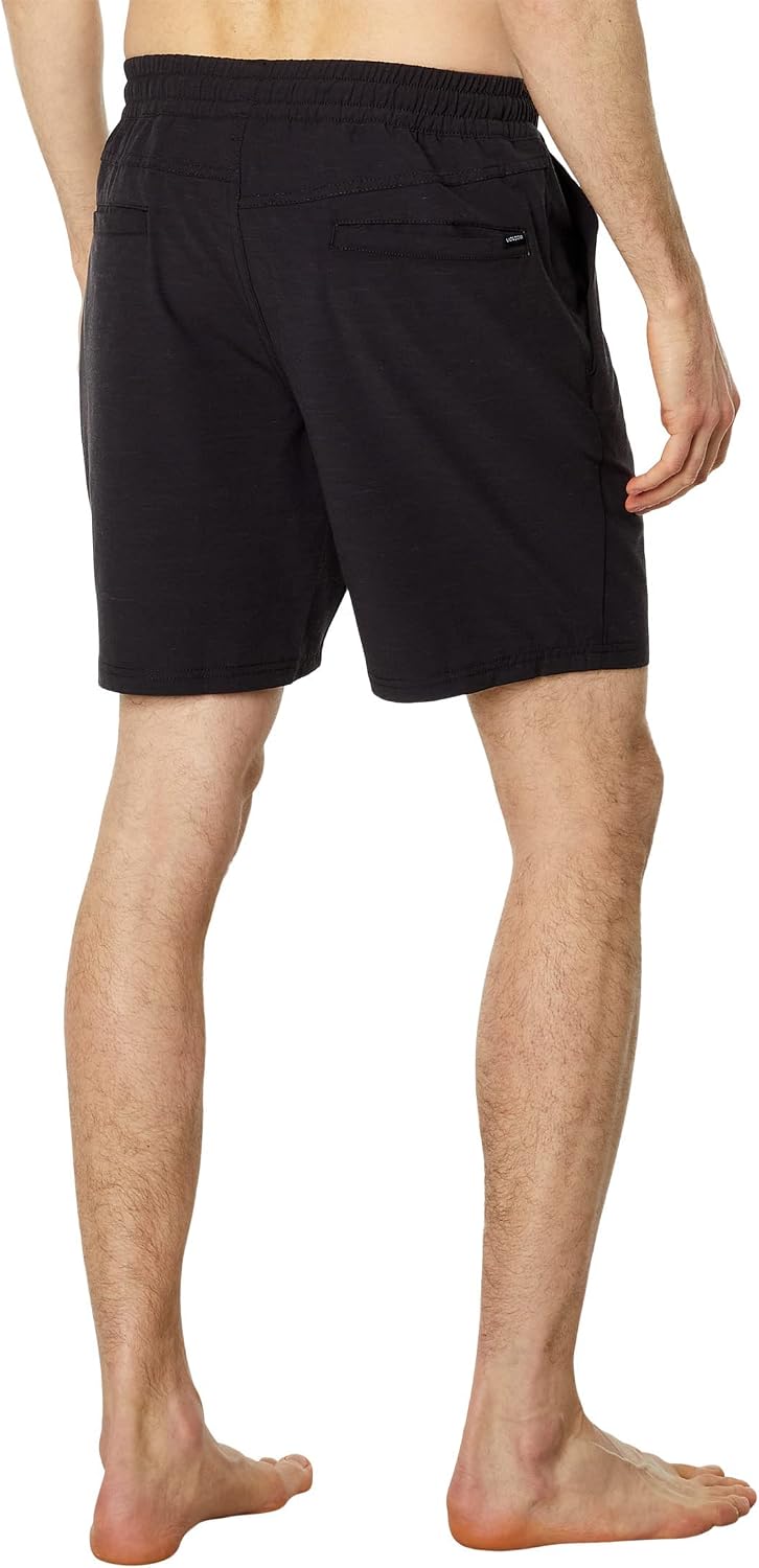 Volcom Men's Steppen Ew 17" Elastic Waist Short Black Under
