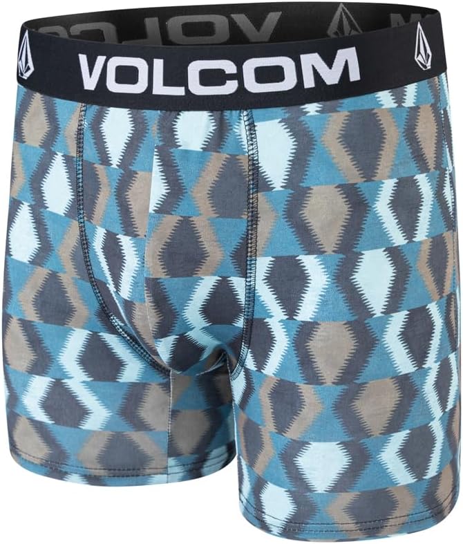 Volcom Mens Boxer Briefs 3 Pack Poly Spandex Performance FLY-LESS Support Boxer Briefs Underwear MulticoloredMuted BlueBright Teal