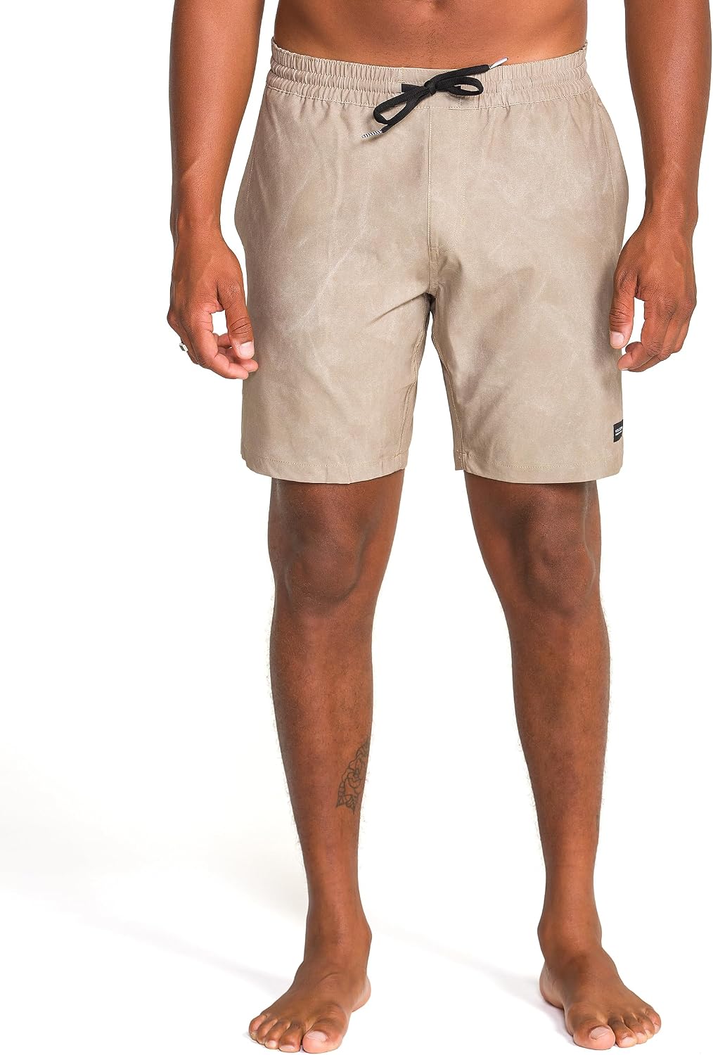 Volcom Men's Steppen Ew 17" Elastic Waist Short Khaki Tie