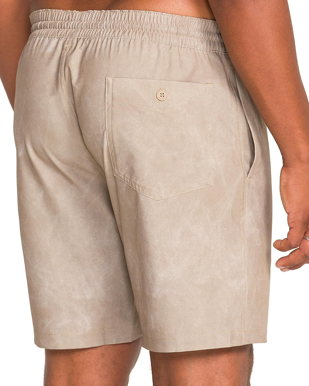 Volcom Men's Steppen Ew 17" Elastic Waist Short Khaki Tie
