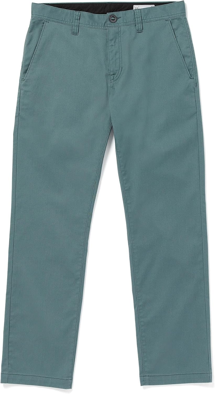 Volcom Mens Frickin Modern Stretch Chino Pant – Everyday Wear Slim Fit Stretch Twill Pants Service Blue